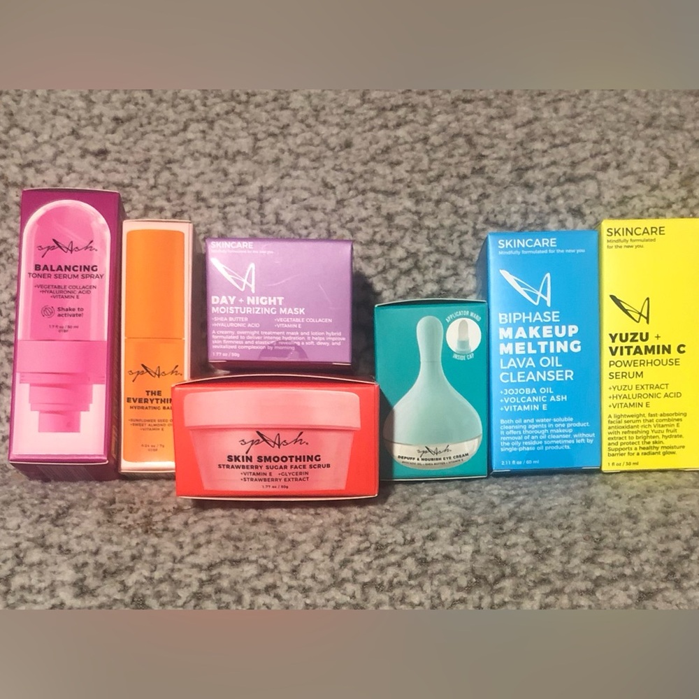 LA Splash Skincare Eye Cream, Cleanser, Serum, Mask, Scrub,Toner & Balm Set of 7